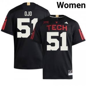 Women Felix Ojo #51 Black Stitch 100 Year Anniversary Jersey | Red Raiders University Football Official Merch 78517160