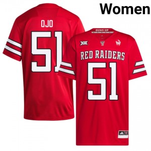 Authentic Felix Ojo Red Women NCAA Stitch Jersey | #51 Texas Tech Football Gift 97244167