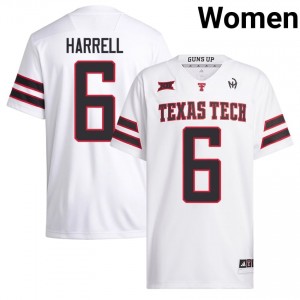 Women Graham Harrell #6 White Embroidery Jersey | TTU High School Football Official Merch 75927920