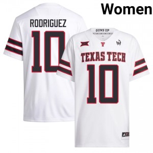 Texas Tech Red Raiders #10 Jacob Rodriguez White Women Football Jersey | Authentic Embroidery College Fit 51224595