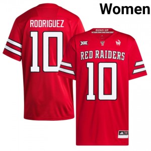 Women Jacob Rodriguez #10 Red Stitch Jersey | Red Raiders University Football Official Merch 19116835