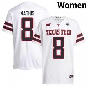 Authentic Jamond Mathis White Women Player Embroidery Jersey | #8 Tech Football Gift 10582993