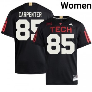 #85 Jett Carpenter TTU Women Black Football Stitch 100 Year Anniversary Jersey | Game Day Style 83212675