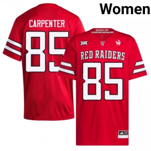 Women Jett Carpenter #85 Red Stitch Jersey | Texas Tech Red Raiders College Football Official Merch 61228589