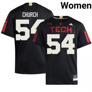 Black Jordan Church #54 Texas Tech 100 Year Anniversary Jersey | Women NCAA Football Stitch 89345514