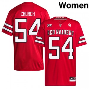 Jordan Church #54 Red Jersey | TTU Women High School Football Premium Stitch 84331927