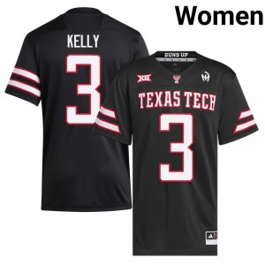 #3 Josh Kelly TTU Women Black Football Stitched Jersey | Game Day Style 45161858