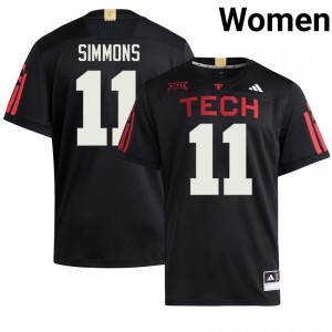 Black Malcolm Simmons #11 Tech 100 Year Anniversary Jersey | Women Player Football Stitch 49118444