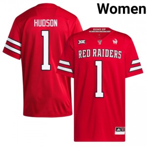 Women Micah Hudson #1 Red Stitch Jersey | TTU High School Football Official Merch 39426687