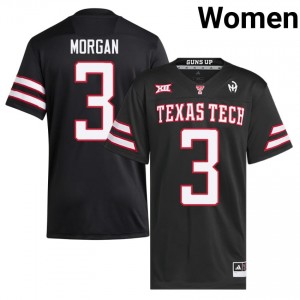 #3 Peyton Morgan Texas Tech Women Black Football Stitched Jersey | Game Day Style 67950224