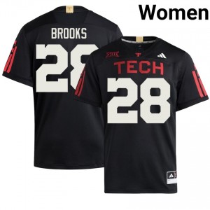 Women Tahj Brooks #28 Black Stitch 100 Year Anniversary Jersey | TTU High School Football Official Merch 50479794
