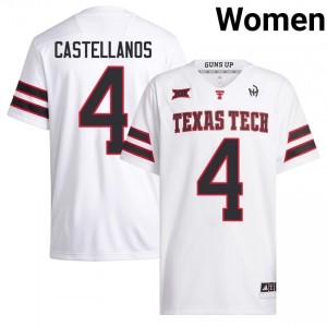White Thomas Castellanos #4 Red Raiders Jersey | Women University Football Embroidery 41992910