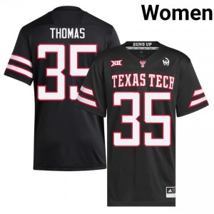 Authentic Zach Thomas Black Women High School Stitched Jersey | #35 TTU Football Gift 21814115