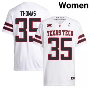 #35 Zach Thomas Tech Women White Football Embroidery Jersey | Game Day Style 90343644