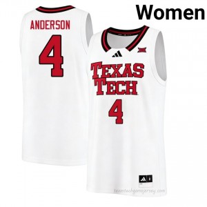 White Christian Anderson #4 Basketball Jersey | TTU Women High School Team Gear 99358180