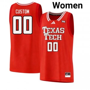 Red Custom #00 Texas Tech Jersey | Women NCAA Basketball Stitched 43978734