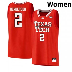 Red Jazz Henderson #2 TTU Jersey | Women High School Basketball Stitched 85915503