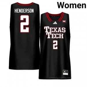 #2 Jazz Henderson Texas Tech Women Black Hoops Stitch Jersey | Game Day Style 98475431
