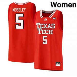 Authentic Josiah Moseley Red Women College Jersey | #5 Texas Tech Red Raiders Basketball Gift 86310897