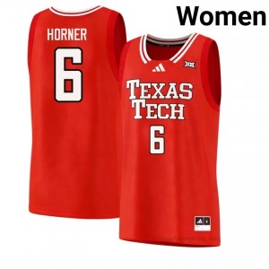 Leon Horner #6 Red Jersey | Texas Tech Women NCAA Basketball Premium Stitched 81968098
