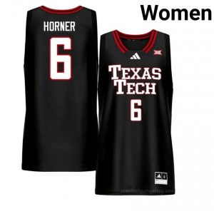 Women Leon Horner #6 Black Jersey | Red Raiders University Basketball Official Merch 56639061