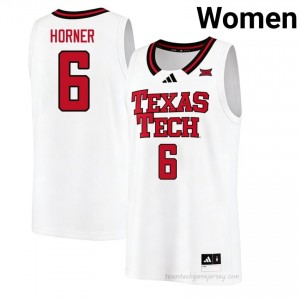 Texas Tech Red Raiders #6 Leon Horner White Women Basketball Jersey Authentic NCAA College Fit 99853351