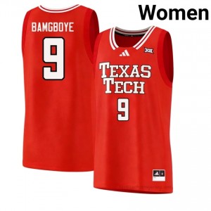 Authentic Luke Bamgboye Red Women Player Jersey | #9 Tech Basketball Gift 78732219