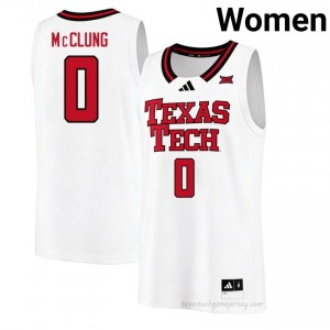 White Mac McClung #0 Basketball Jersey | Red Raiders Women University Team Gear 30430515