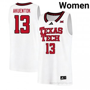 Authentic Marial Akuentok White Women University Jersey | #13 Red Raiders Basketball Gift 11216944