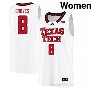 Nolan Groves #8 White Jersey | TTU Women High School Basketball Premium Embroidery 92319259