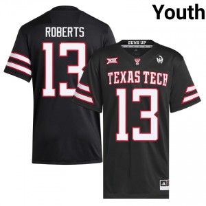 Youth Ben Roberts #13 Black Embroidery Jersey | TTU High School Football Official Merch 68470302