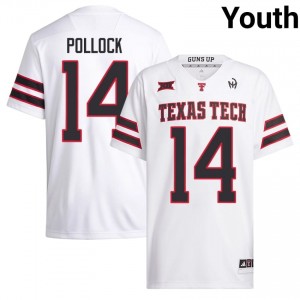 Brice Pollock #14 White Jersey | Texas Tech Youth NCAA Football Premium Stitch 58164392
