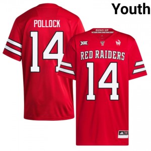 Texas Tech Red Raiders #14 Brice Pollock Red Youth Football Jersey | Authentic Stitched College Fit 14692110