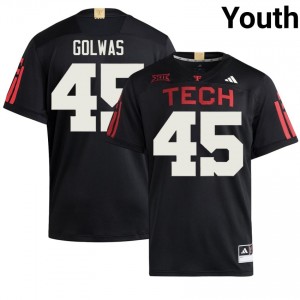 Brock Golwas #45 Black 100 Year Anniversary Jersey | Red Raiders Youth University Football Premium Stitched 59871016