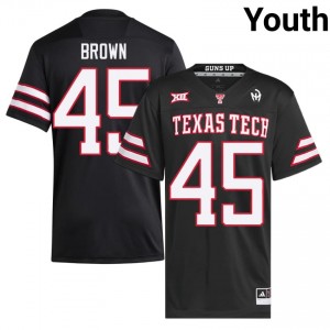 TTU #45 Brock Golwas Black Youth Football Jersey | Authentic Embroidery High School Fit 77378029