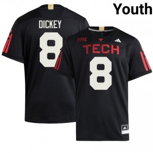 Black Cameron Dickey #8 Texas Tech Red Raiders 100 Year Anniversary Jersey | Youth College Football Stitched 70672443