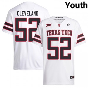 TTU #52 Cash Cleveland White Youth Football Jersey | Authentic Stitch High School Fit 52350433