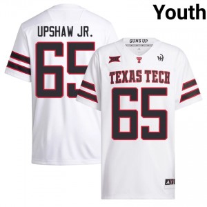Authentic D'Anthis Upshaw Jr. White Youth Player Stitch Jersey | #65 Tech Football Gift 60246059