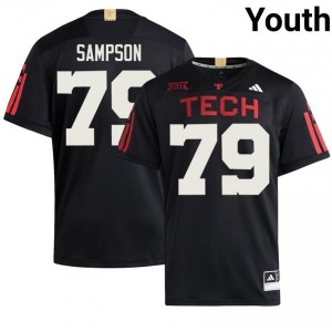 Authentic Howard Sampson Black Youth NCAA 100 Year Anniversary Embroidery Jersey | #79 Texas Tech Football Gift 25550569
