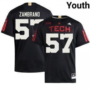 Tech #57 Hunter Zambrano Black Youth Football 100 Year Anniversary Jersey | Authentic Stitched Player Fit 26535241