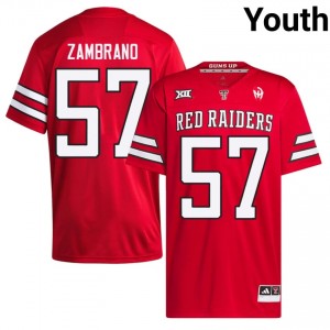Red Hunter Zambrano #57 Red Raiders Jersey | Youth University Football Stitched 28204510