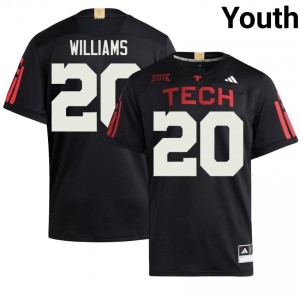 Black J'Koby Williams #20 Red Raiders 100 Year Anniversary Jersey | Youth University Football Stitched 46041135