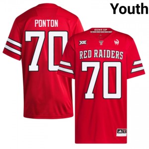 Youth Jacob Ponton #70 Red Embroidery Jersey | Tech Player Football Official Merch 38073356