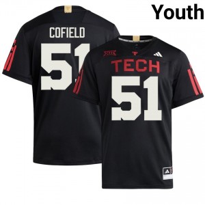 Black Jayden Cofield #51 TTU 100 Year Anniversary Jersey | Youth High School Football Stitched 24595367
