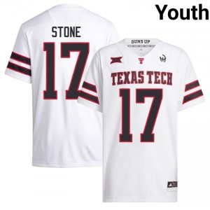 White Leyton Stone #17 Texas Tech Red Raiders Jersey | Youth College Football Stitch 94458801