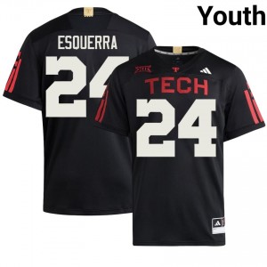 TTU #24 Malik Esquerra Black Youth Football 100 Year Anniversary Jersey | Authentic Stitched High School Fit 10602603