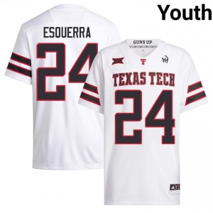 White Malik Esquerra #24 Football Jersey | Texas Tech Youth NCAA Team Gear 95193896