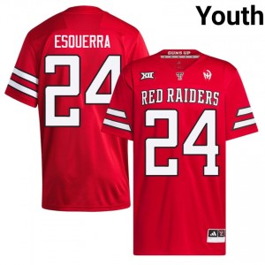 Red Malik Esquerra #24 Texas Tech Red Raiders Jersey | Youth College Football Stitched 87454037