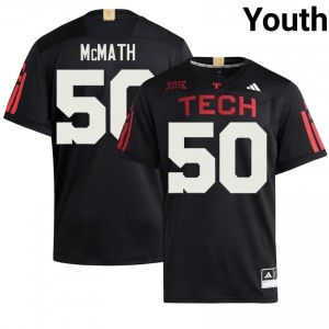 Youth Patrick McMath #50 Black Stitched 100 Year Anniversary Jersey | Texas Tech NCAA Football Official Merch 39565169