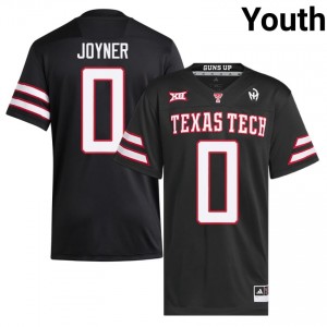 Youth Quinten Joyner #0 Black Embroidery Jersey | Red Raiders University Football Official Merch 28381417